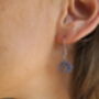 Aster Blue Flower Drop Earrings, thumbnail 2 of 6