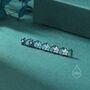 Tiny Opal Blue Cz Flower Stud Earrings, thumbnail 4 of 12