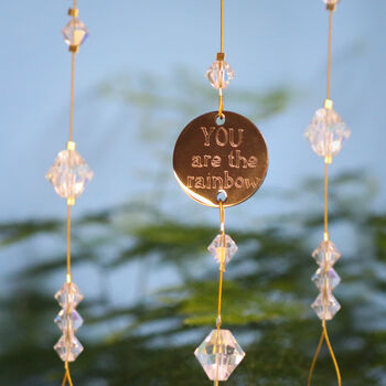 Personalised Rainbow Crystal Charm With Engraved Disc, 4 of 9