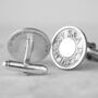 Personalised Silver Roman Numerals Cufflinks, thumbnail 1 of 6