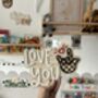 Wooden Playroom Love You Sign Language Sign Asl, Bsl Children’s Bedroom Playroom Decor Montessori Pretend Play Accessory, thumbnail 2 of 3