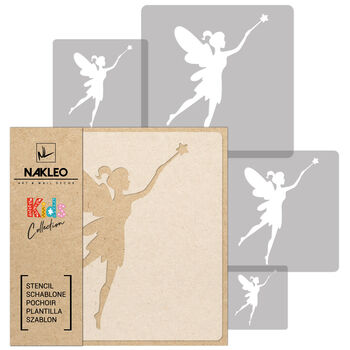 Reusable Plastic Stencils Five Pcs Fairy With Brushes, 2 of 5