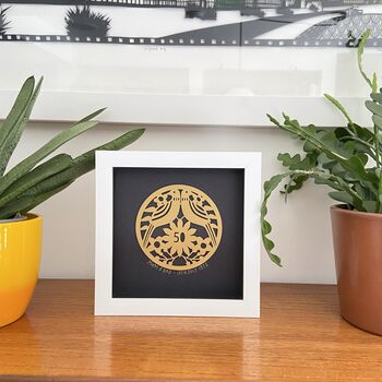 Framed Golden Wedding Personalised Paper Cut, 4 of 12