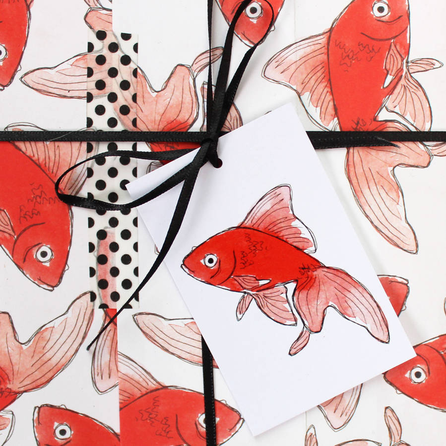 Goldfish Eco Gift Tags Set Of Six, 1 of 2