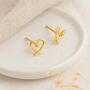 Gold Plated Sterling Silver Forever Heart Stud Earrings – 6mm, thumbnail 1 of 5