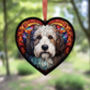 Old English Sheepdog Stained Glass Effect Heart Suncatcher, thumbnail 5 of 5
