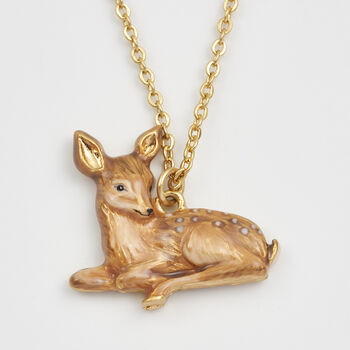 Resting Fawn Gold Chain Necklace, 3 of 8