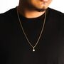 Black Gemstone Necklace White Pearl Gem Pendant Necklace For Men, thumbnail 5 of 10