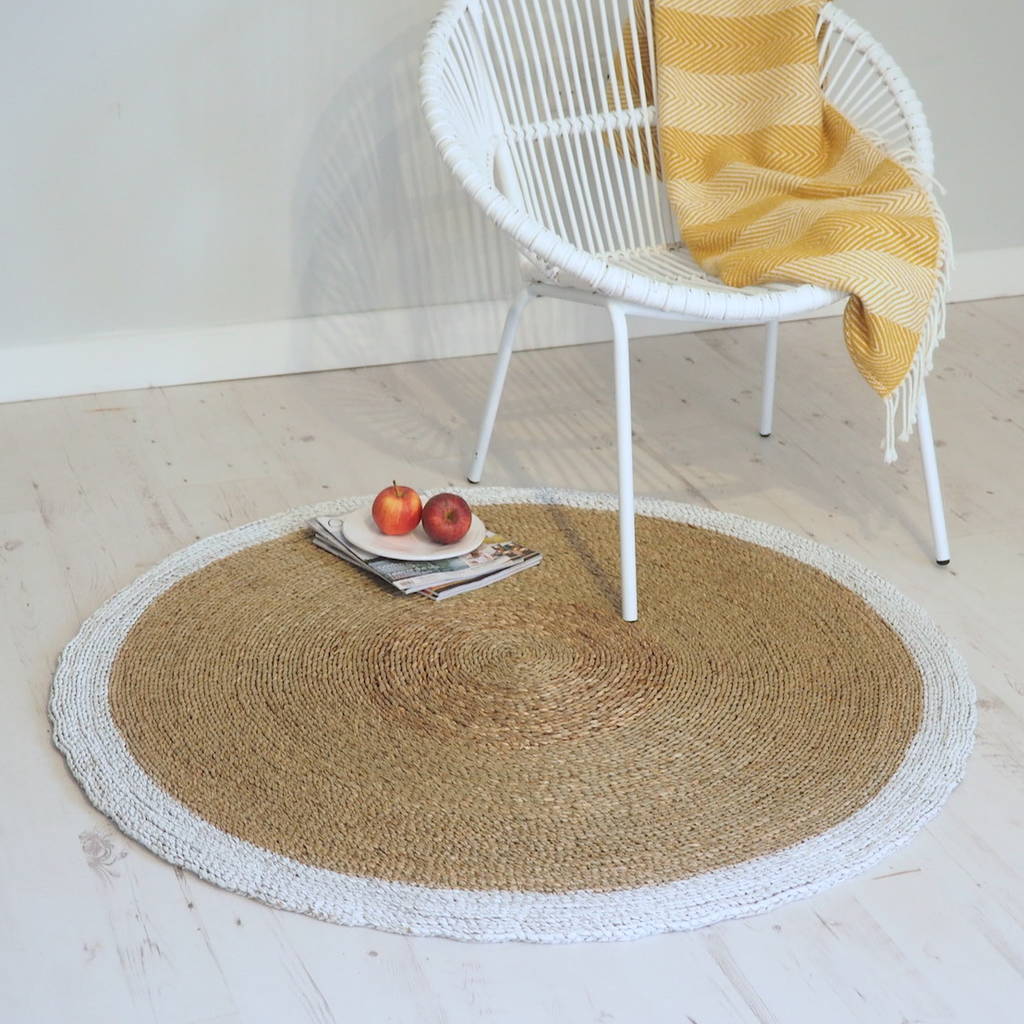 braided wicker rug round by za za homes