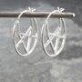 Geometric Round Gold Plated Silver Hoop Earrings, thumbnail 4 of 8