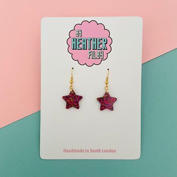 Small Star Glitter Earrings *More Colours Available*, 3 of 4