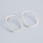 Sterling Silver Rectangle Stud Earrings, thumbnail 3 of 6