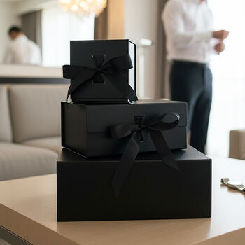 Personalised Groom Or Husband Black Gift Box, 2 of 4