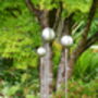 Set Of Three Stainless Steel Silver Garden Ornaments, thumbnail 2 of 6