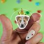 Custom Staffordshire Bull Terrier Face Portrait Keyring, thumbnail 1 of 7