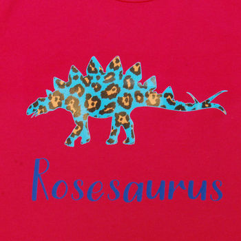 Personalised Animal Print Dinosaur T Shirt, 3 of 12