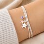 Personalised Birthstone Double Star Bracelet In Silver, thumbnail 1 of 9