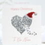 Niece Christmas Butterfly Heart Santa's Hat Card, Our/My Options, thumbnail 2 of 12