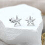 Sterling Silver Or 18ct Gold Cz Star Stud Earrings, thumbnail 3 of 4