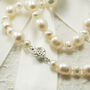 Pearl Necklace With Silver Rose Clasp, thumbnail 2 of 4