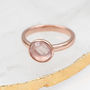 Rose Gold Plated And Semi Precious Rose Quartz Ring, thumbnail 4 of 8