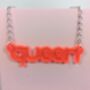 Queen Necklace Acrylic Silver Plated Chain Pick Colour, thumbnail 3 of 7