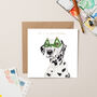 Dalmatian In Glasses Christmas Card With Gold Foil, thumbnail 1 of 4