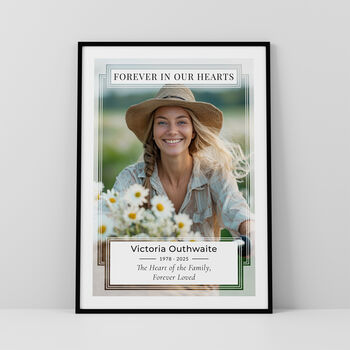 Forever In Our Hearts Photo Print Personalised Memorial Gift, 3 of 5