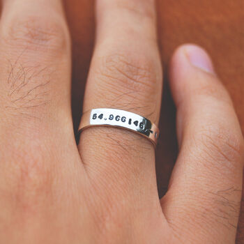 Personalised Coordinates Handmade Silver Eternity Ring, 2 of 9