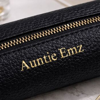 Personalised Embossed Faux Leather Slimline Pencil Case, 3 of 4