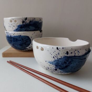 Handmade Ceramic Ramen Bowl With Chopsticks, 4 of 7