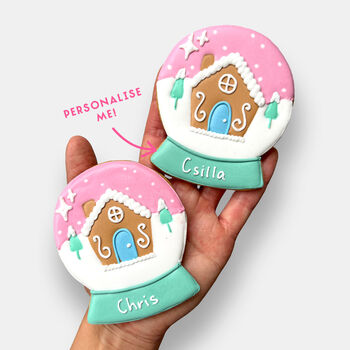 Vegan Personalised Snow Globe Letterbox Cookie, 2 of 10