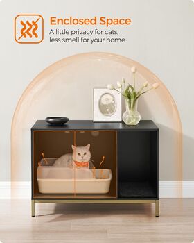Two In One Hidden Cat Litter Box And Side Table, 3 of 9