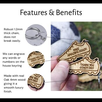 Personalised Football Coach Gift Present Keyring, 2 of 7