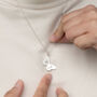 Silver Handprint And Footprint Butterfly Necklace, thumbnail 2 of 7