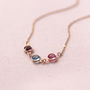 Rose Gold Plated Family Birthstone Necklace, thumbnail 6 of 9