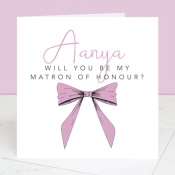 Will You Be My Maid Of Honour Personalised Bow Card, 5 of 5