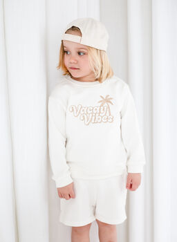 Ladies' And Kid's 'Vacay Vibes' Embroidered Sweatshirts, 7 of 10