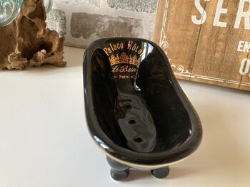 Black Ceramic Soap Dish Claw Foot Bath Design Drainage, 3 of 5