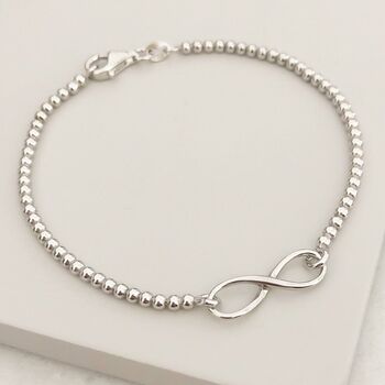 Infinity Silver Clasp Bracelet Thank You Bridesmaid, 2 of 5