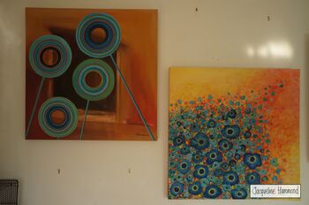 'Zeros And Ones' Abstract Painting On Canvas, 4 of 5