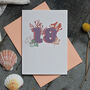 Eco Friendly Corals 18th Birthday Age Card, thumbnail 2 of 2