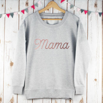 Mama And Mini Mama Rose Gold Sweatshirt Set, 3 of 6