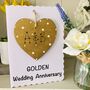 Personalised Golden Wedding Anniversary Card Keepsake, thumbnail 1 of 4