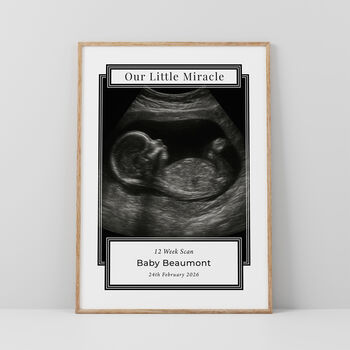 Baby Scan Personalised Photo Print Ultrasound Pregnancy Gift, 2 of 6
