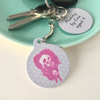 Child's Drawing Personalised Keyring Gift, 5 of 8