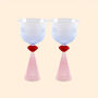 Set Of Two Lips Tinted Wine Glasses, thumbnail 2 of 2