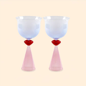 Set Of Two Lips Tinted Wine Glasses, 2 of 2
