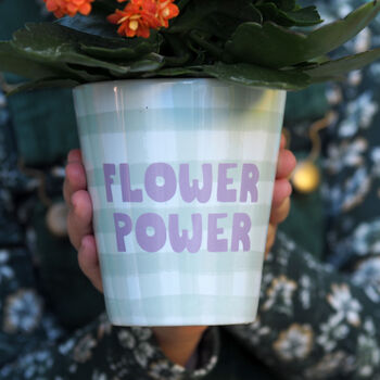 Personalised Gingham Plant Pot, 2 of 4