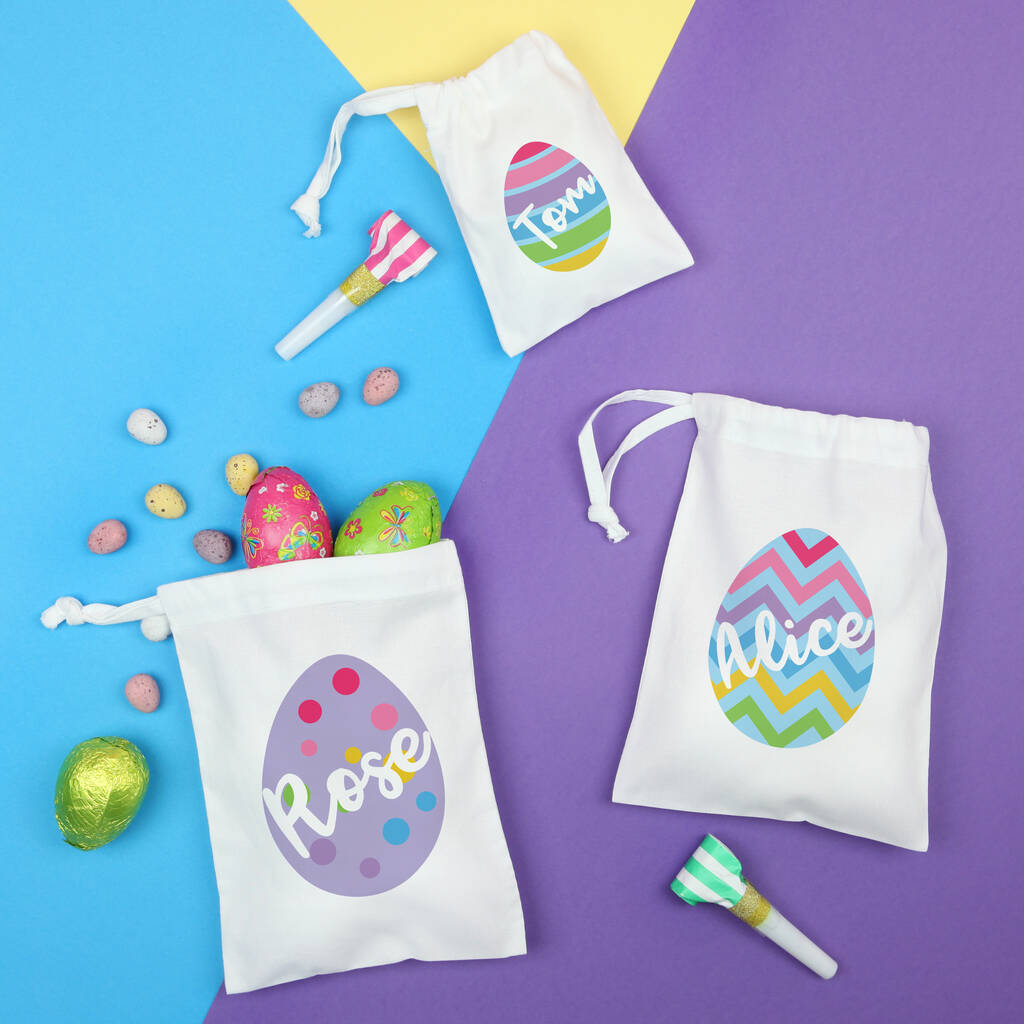 Personalised Colourful Easter Egg Gift Bag, 1 of 3